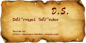 Dörnyei Sándor névjegykártya