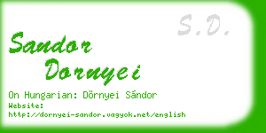 sandor dornyei business card